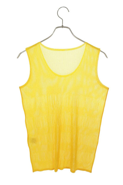 Vintage Yellow Pleated Mesh Tank Top Size 3