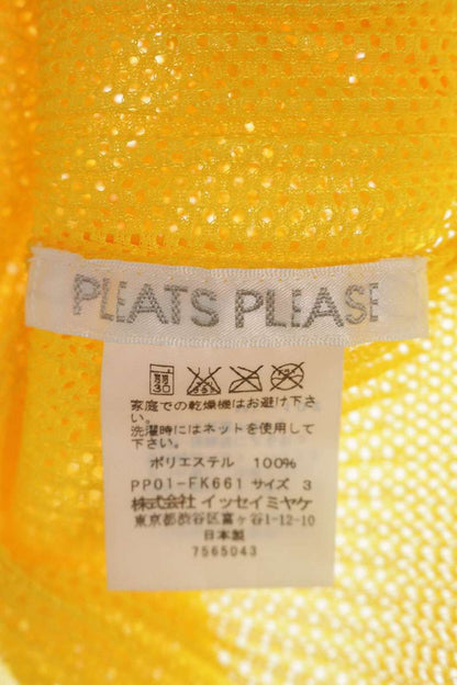 Vintage Yellow Pleated Mesh Tank Top Size 3