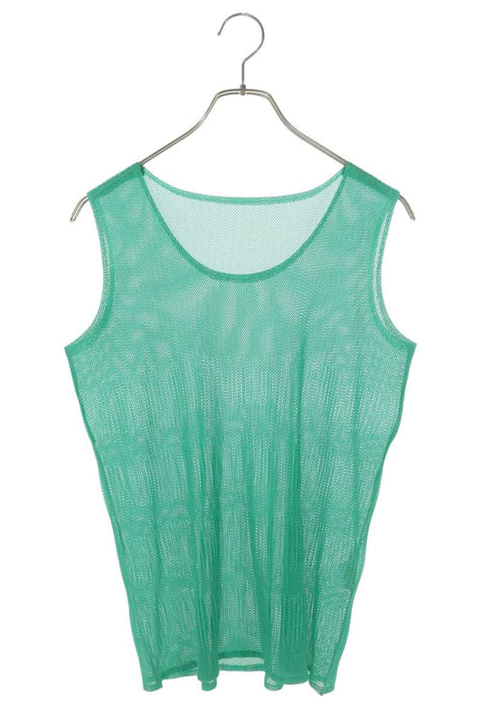 Vintage Pleats Please Green Pleated Mesh Tank Top Size 3