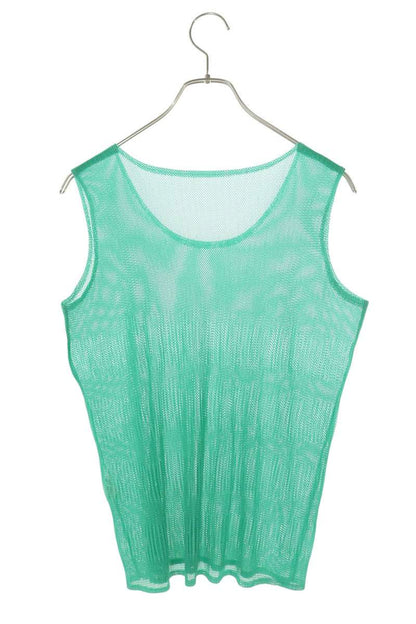 Vintage Pleats Please Green Pleated Mesh Tank Top Size 3