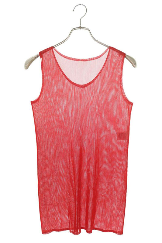 Vintage Red Pleated Mesh Tank Top Size 3