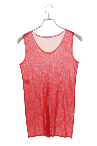Vintage Red Pleated Mesh Tank Top Size 3