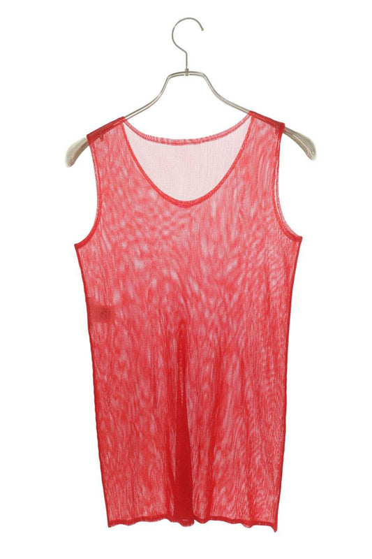Vintage Red Pleated Mesh Tank Top Size 3