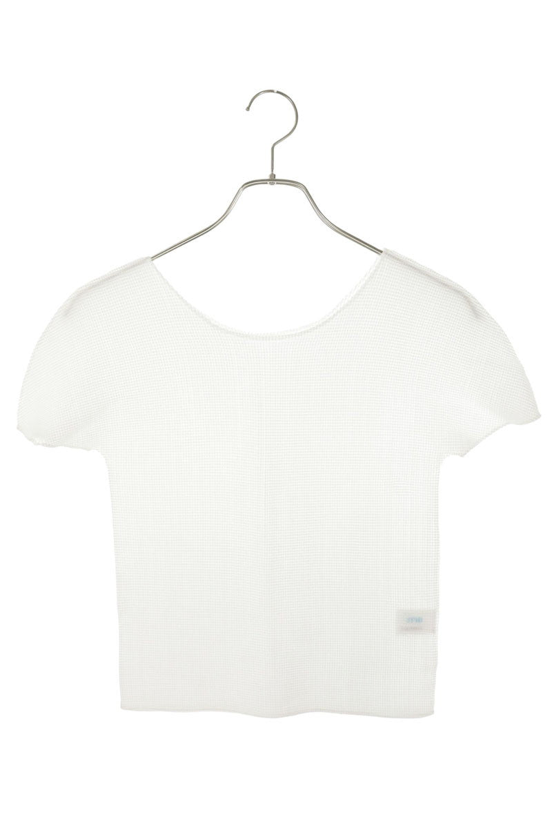 Japanese Brand White Box Pleat Sleeveless Polyester Top