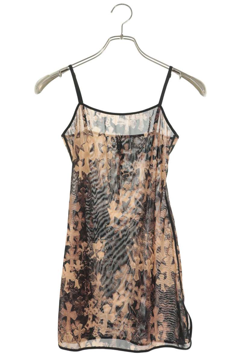 Chrome Hearts Cross All-Over Sheer Camisole Brown Size XS