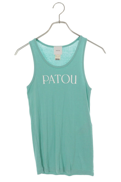 Patou Light Green Logo Print Organic Cotton Tank Top Size S