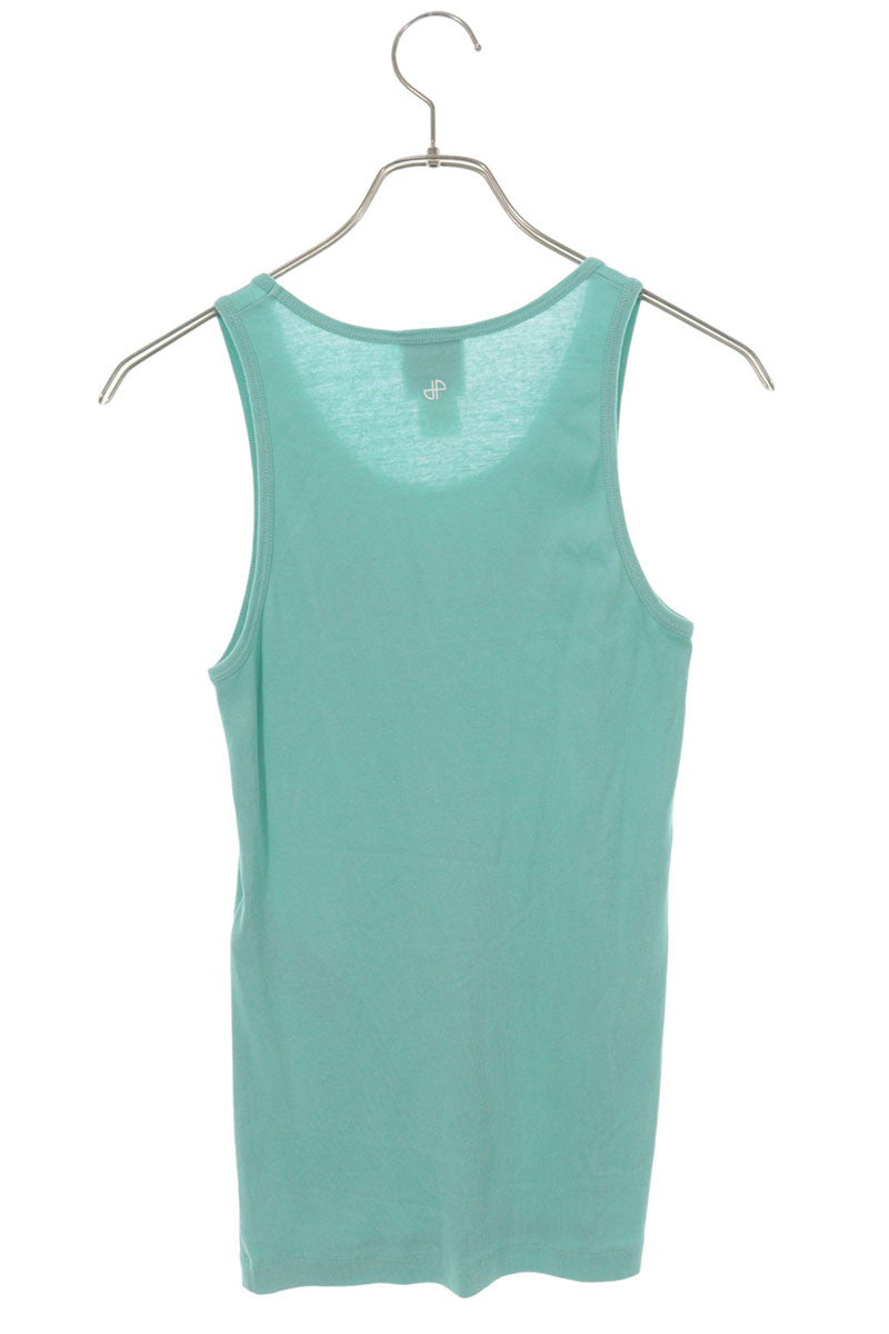 Patou Light Green Logo Print Organic Cotton Tank Top Size S