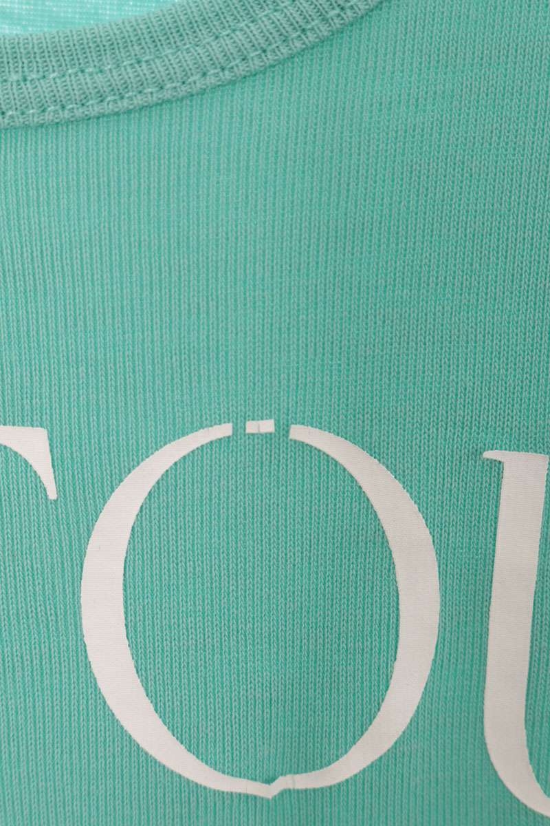 Patou Light Green Logo Print Organic Cotton Tank Top Size S