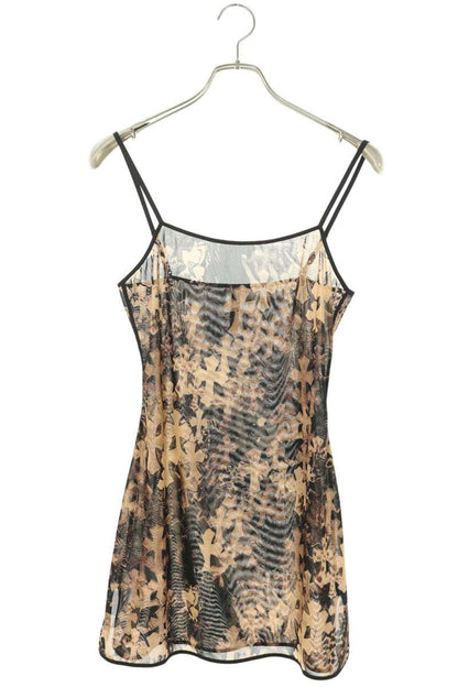 Chrome Hearts Cross Pattern Sheer Camisole Brown Size S