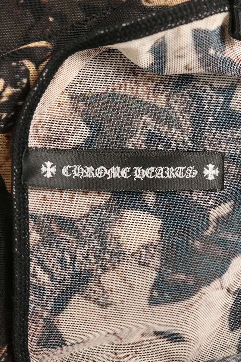 Chrome Hearts Cross Pattern Sheer Camisole Brown Size S