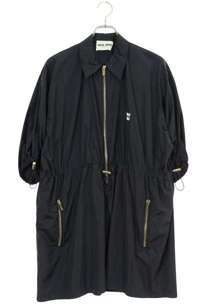 Miu Miu 23SS Technical Silk Dress Navy Size 40