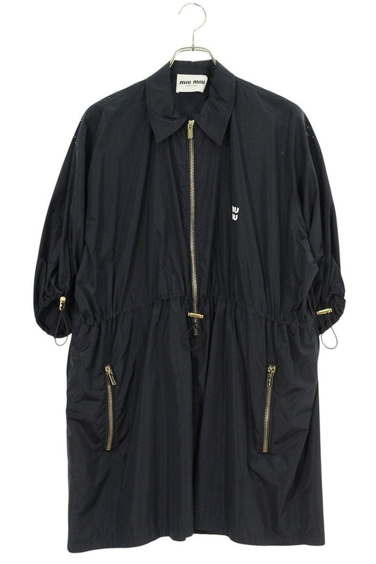 Miu Miu 23SS Technical Silk Dress Navy Size 40