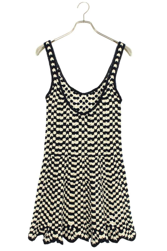 Celine Crocheted Cotton Mini Skater Dress x Navy Size S