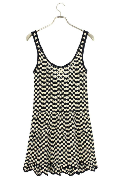 Celine Crocheted Cotton Mini Skater Dress x Navy Size S