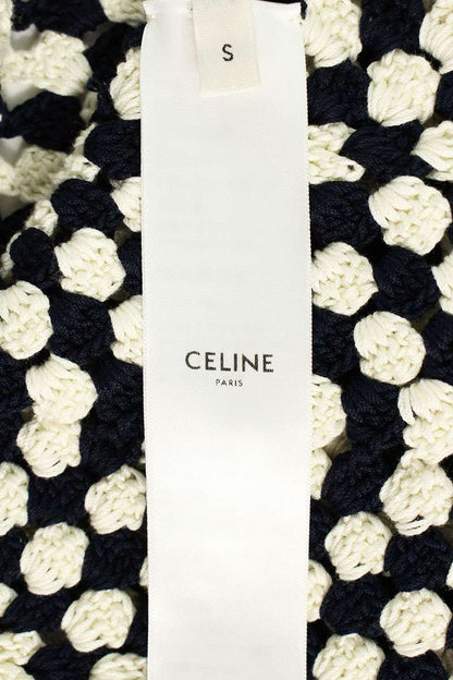 Celine Crocheted Cotton Mini Skater Dress x Navy Size S