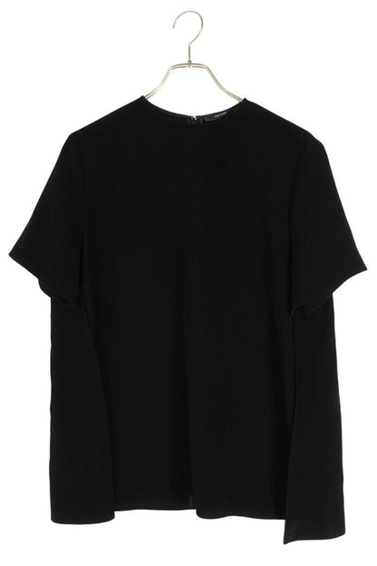 Vintage YOKO CHAN Half-Sleeve Side Slit Blouse Black Size 40