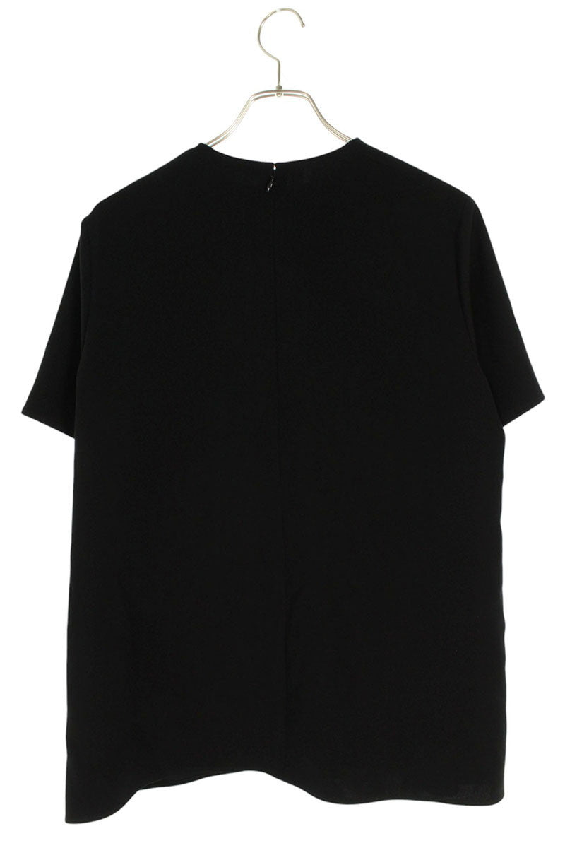 Vintage YOKO CHAN Half-Sleeve Side Slit Blouse Black Size 40