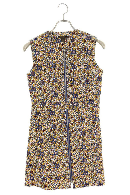 Louis Vuitton 15AW Floral Front Zip Midi Dress Multi Size 36