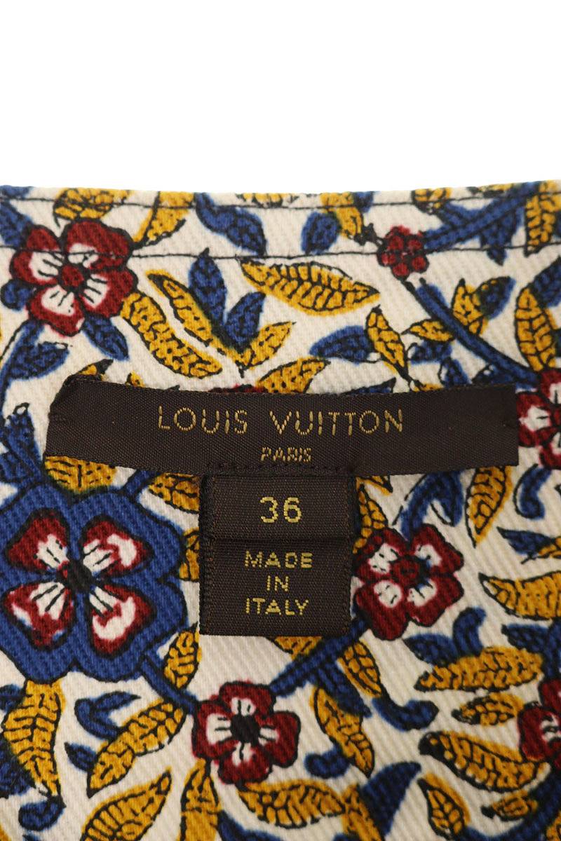 Louis Vuitton 15AW Floral Front Zip Midi Dress Multi Size 36