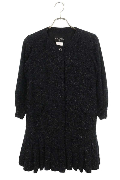 Chanel Black Shaggy Knit Dress Size 40