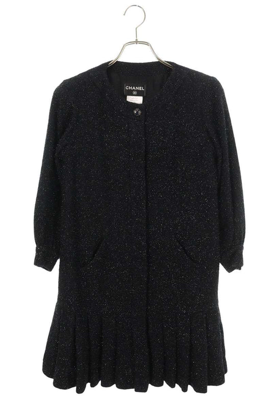 Chanel Black Shaggy Knit Dress Size 40