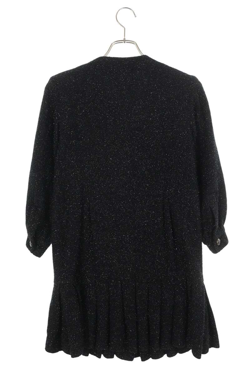 Chanel Black Shaggy Knit Dress Size 40
