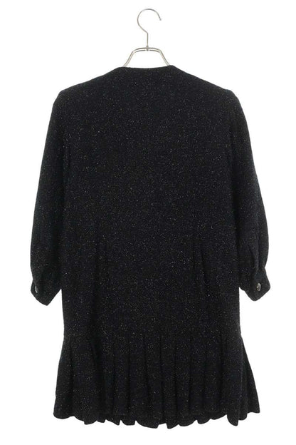 Chanel Black Shaggy Knit Dress Size 40
