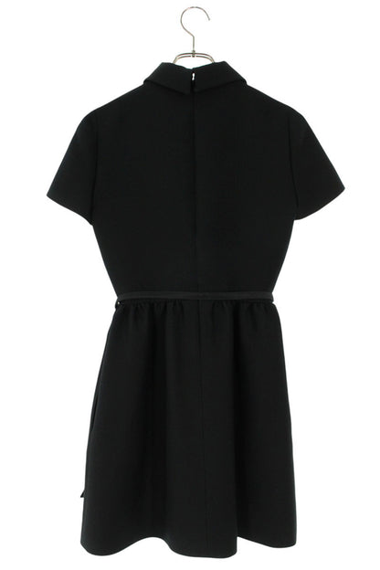 Christian Dior Black Wool Silk Button Dress Size 34