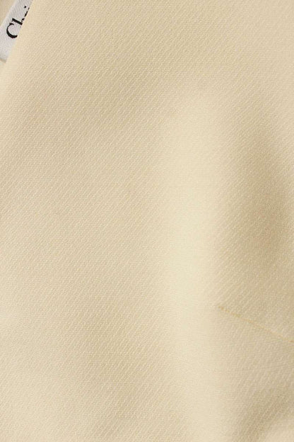 Christian Dior Belted Fringe Tassel Wool Dress White