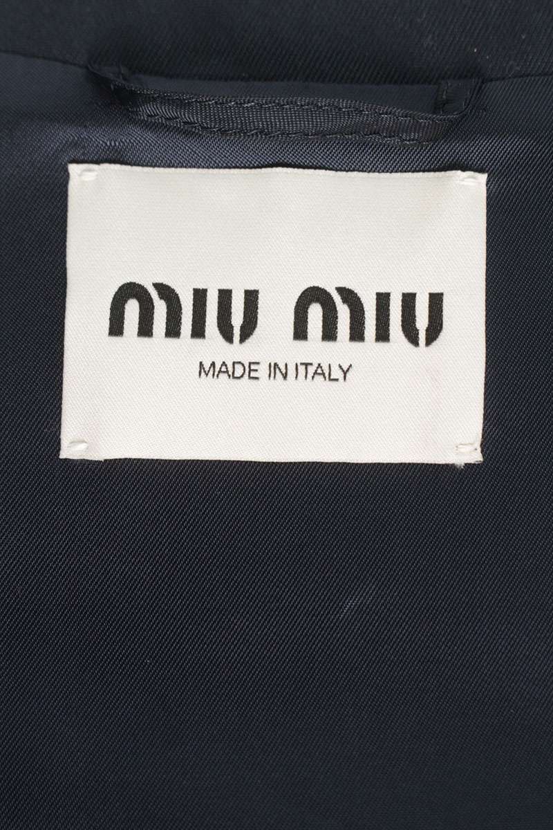 Miu Miu Logo Belt Cotton Navy Dress Size 36