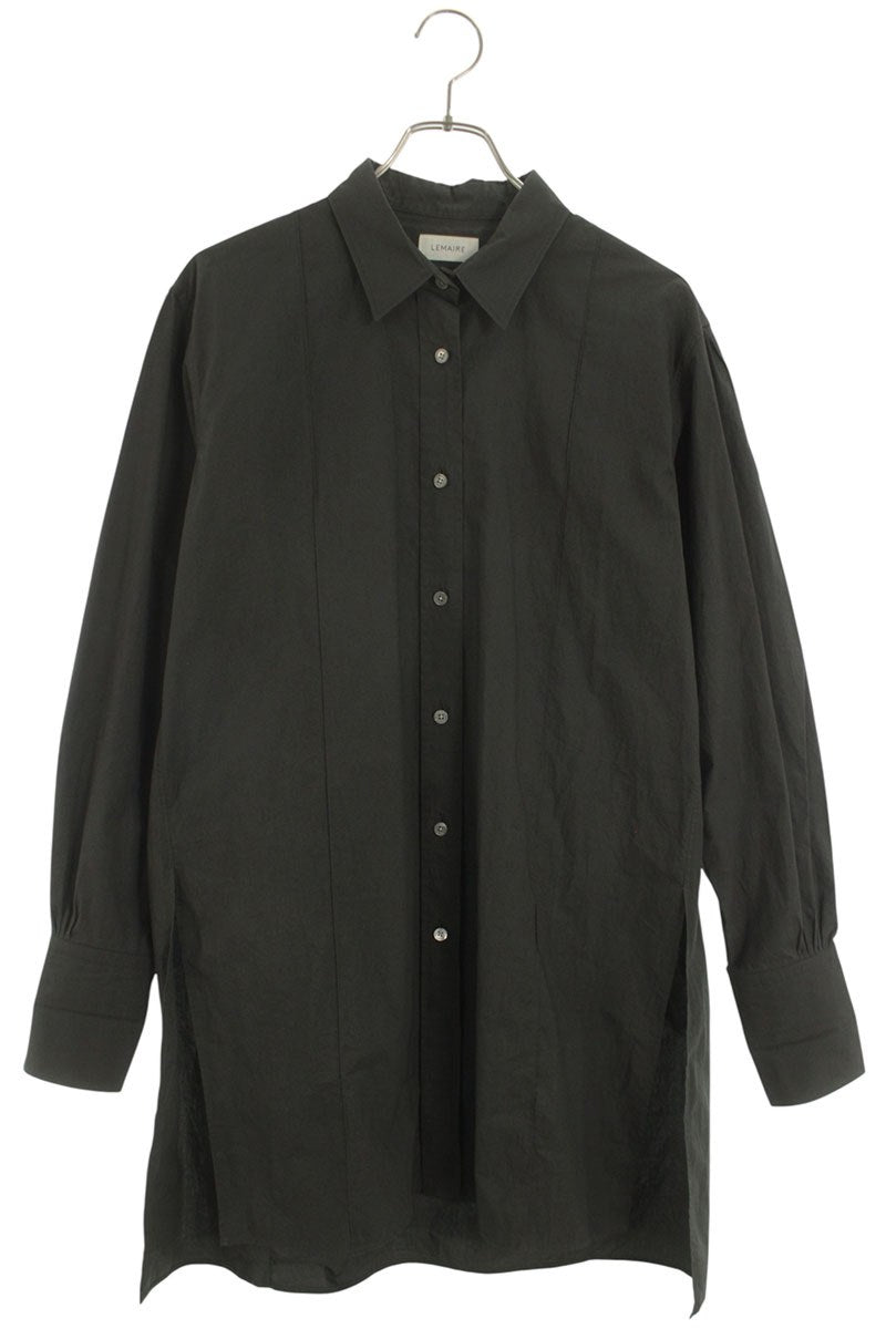 Lemaire Black Side Slit Cotton Shirt Dress Size 38