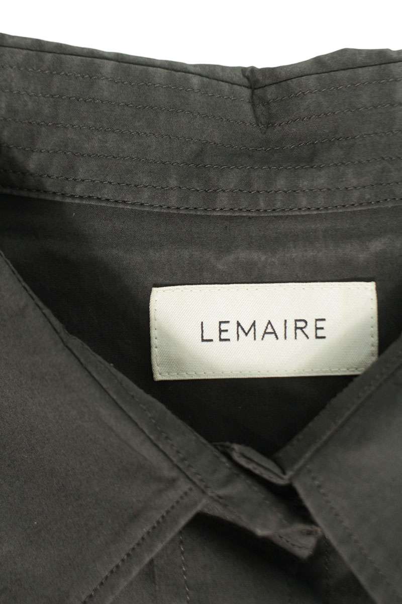 Lemaire Black Side Slit Cotton Shirt Dress Size 38