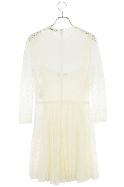 Christian Dior White Lace Cotton Inner Dress Size 38