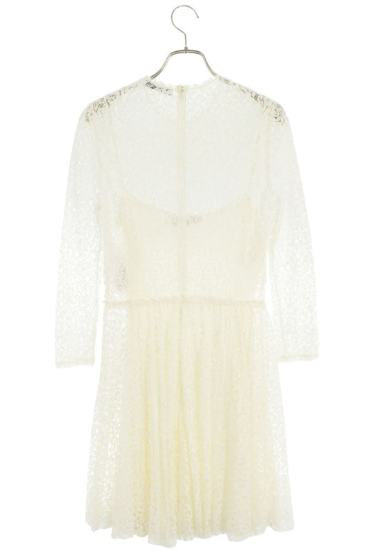 Christian Dior White Lace Cotton Inner Dress Size 38