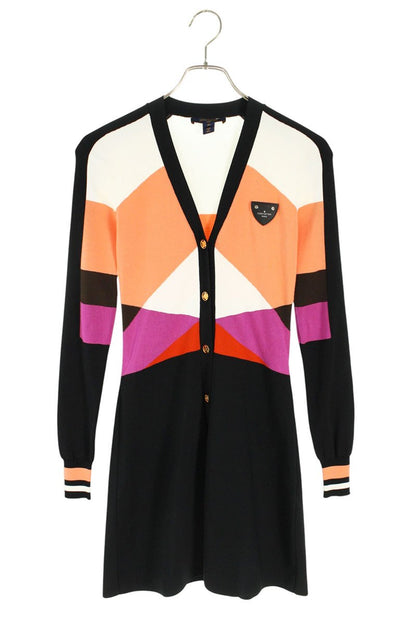 Louis Vuitton Long Knit Dress Black Multicolor Size XS