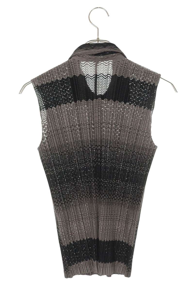 Vintage Gradation Mesh Sleeveless Gray Polyester Size 4