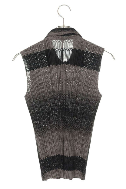 Vintage Gradation Mesh Sleeveless Gray Polyester Size 4