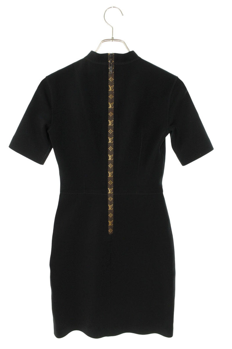 Louis Vuitton 20AW Black Mock Neck Fit Dress Size 34