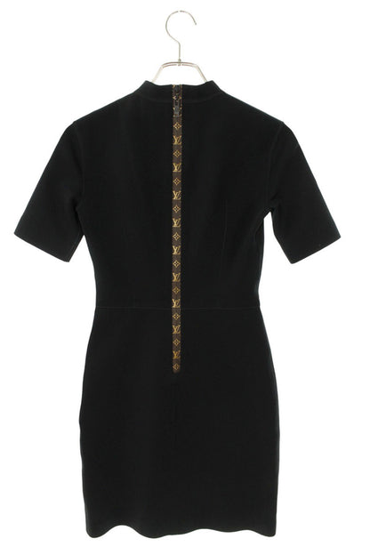 Louis Vuitton 20AW Black Mock Neck Fit Dress Size 34