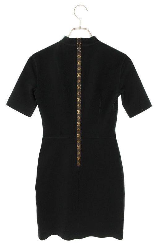 Louis Vuitton 20AW Black Mock Neck Fit Dress Size 34