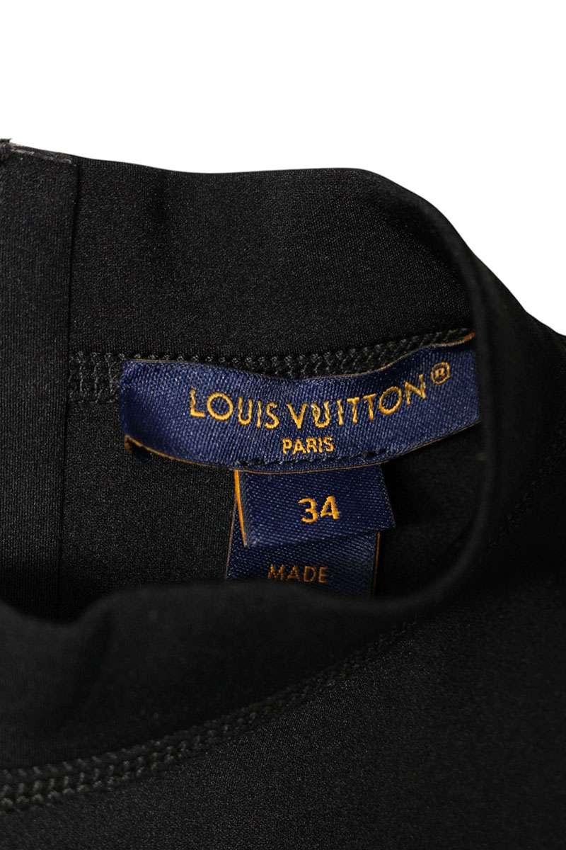 Louis Vuitton 20AW Black Mock Neck Fit Dress Size 34
