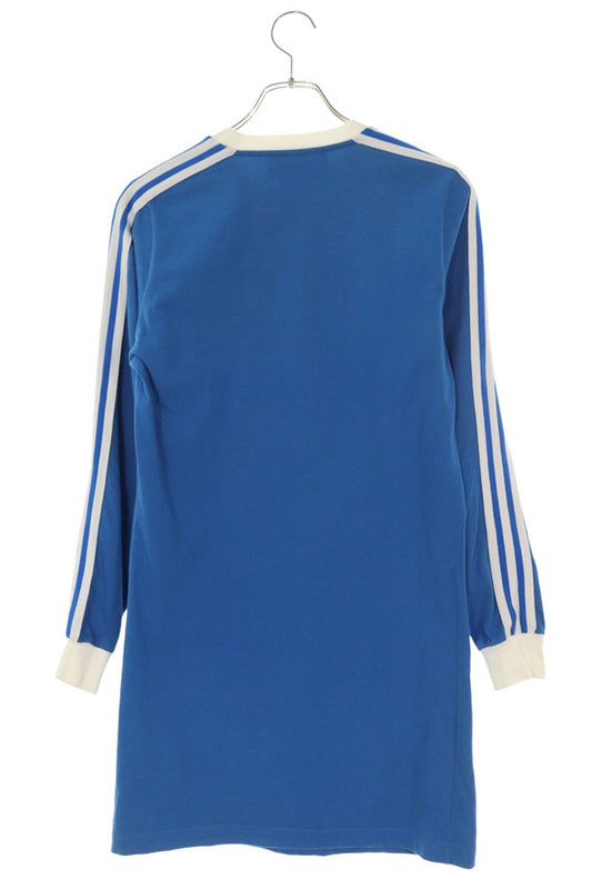 Gucci Collaborative Logo Cut & Sew Dress Blue Cotton Size XS