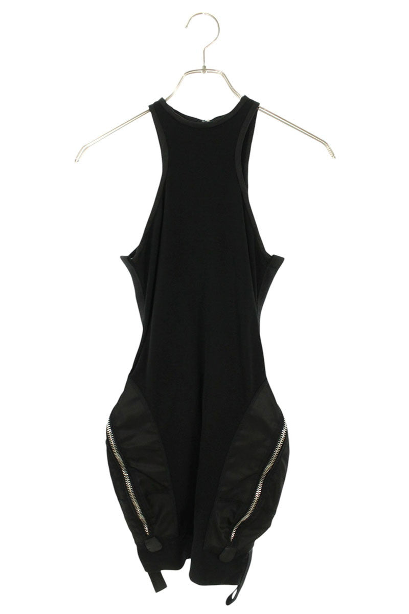 Dsquared2 Nylon Panel Wool Zip Dress Black Size XS