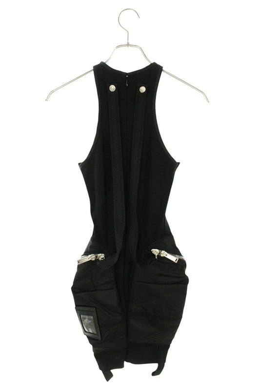 Dsquared2 Nylon Panel Wool Zip Dress Black Size XS