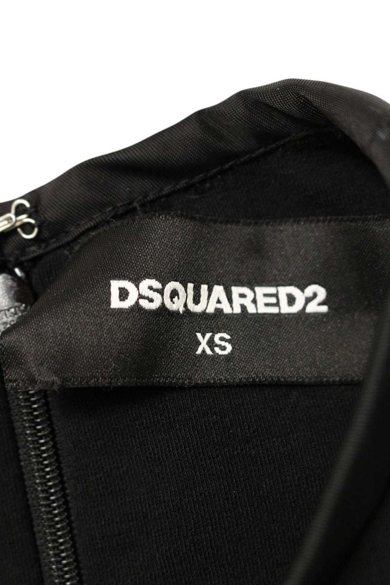 Dsquared2 Nylon Panel Wool Zip Dress Black Size XS