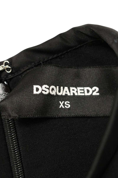 Dsquared2 Nylon Panel Wool Zip Dress Black Size XS
