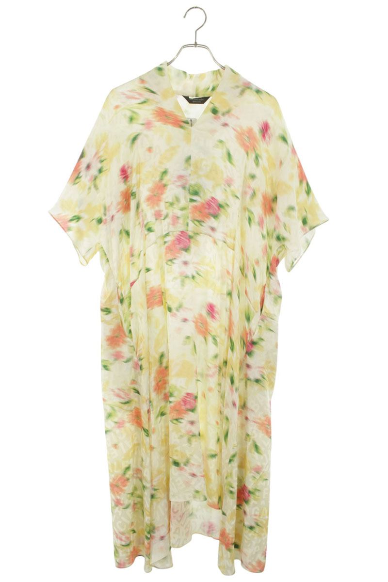 Balenciaga All-over Logo Silk Dress Multi Size 1