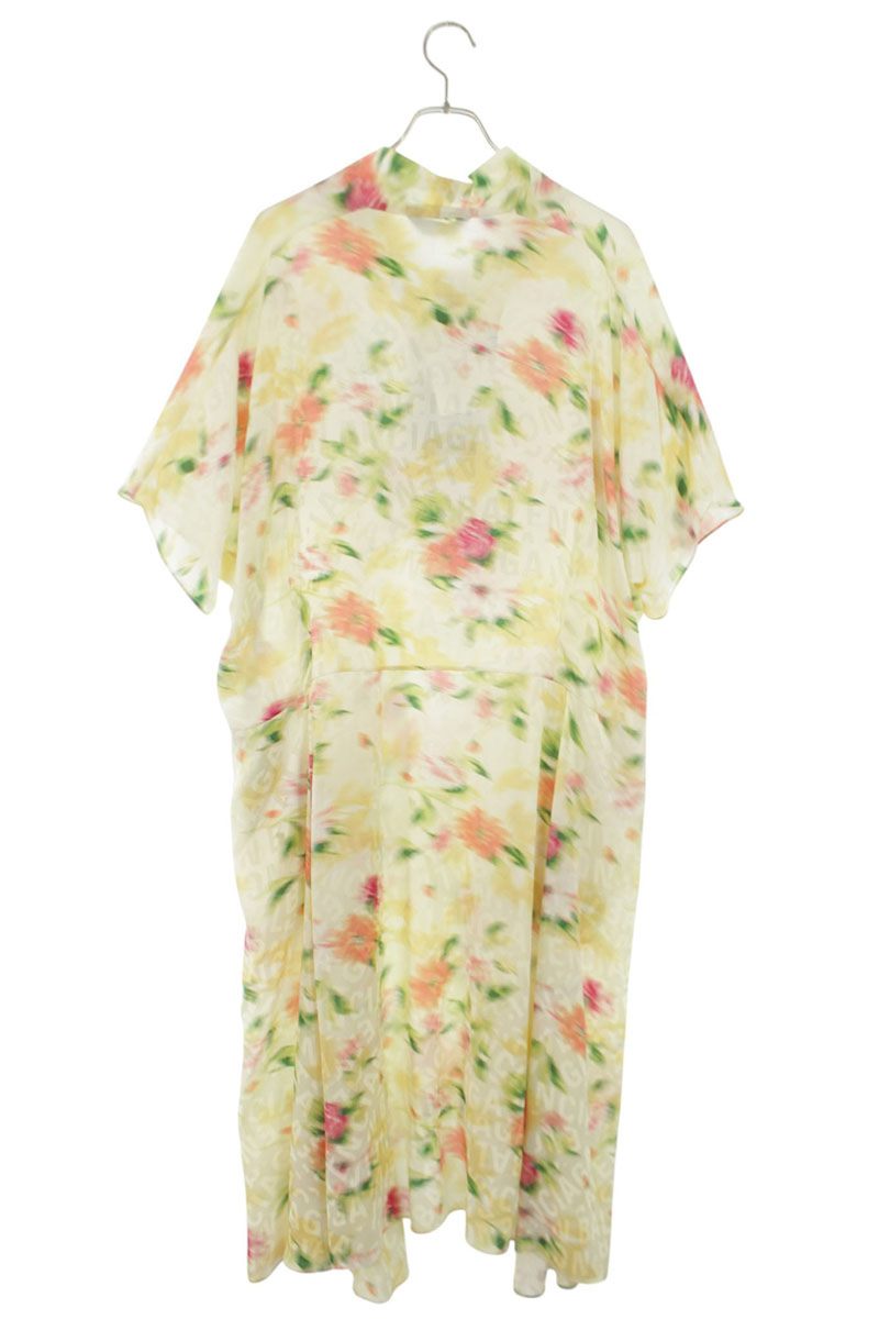 Balenciaga All-over Logo Silk Dress Multi Size 1