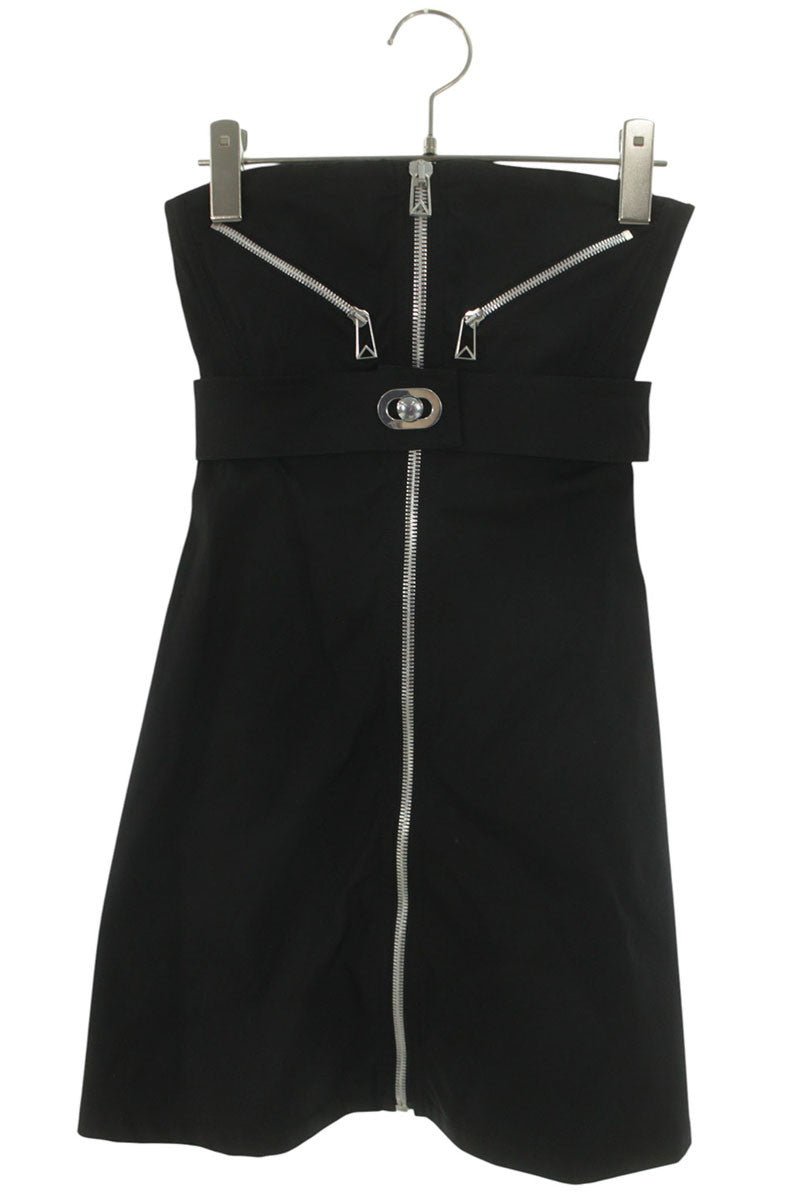 Bottega Veneta Off-shoulder Zip Dress Black & Silver Size 34
