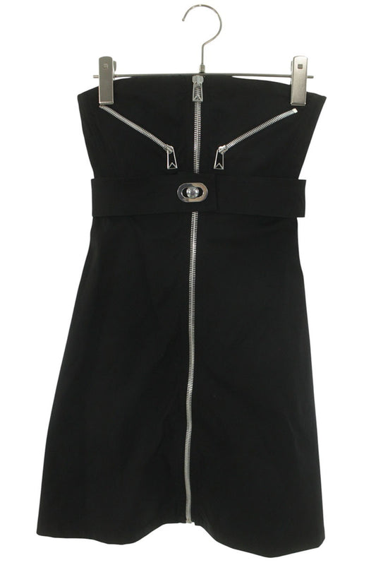 Bottega Veneta Off-shoulder Zip Dress Black & Silver Size 34